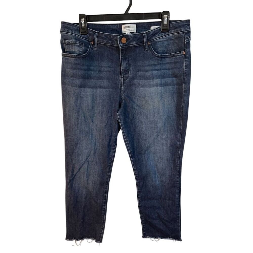 William Rast Women's Blue Skinny Ankle Jeans Size 32 Plus Frayed Hem